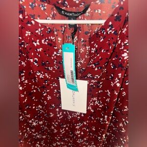 41 Hawthorn Burgundy Floral Blouse